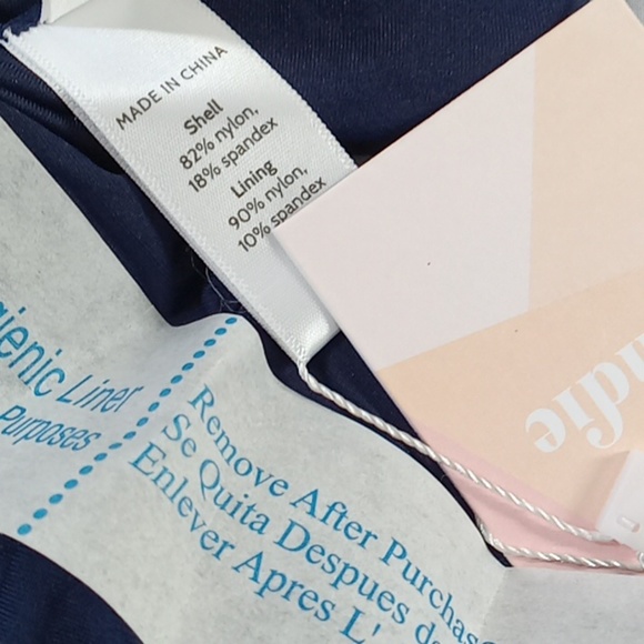 NEW Andie Navy Blue Bikini Bottom LARGE Vacation Pool The Banded Cheek Bottom - Picture 4 of 4